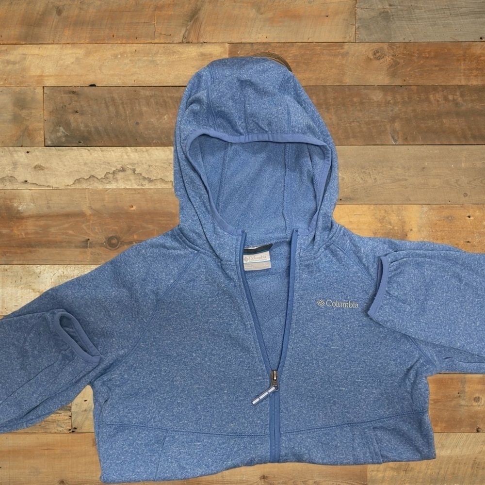 Columbia zip-up hoodie jacket womens large. Blue